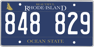 RI license plate 848829