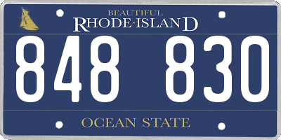 RI license plate 848830