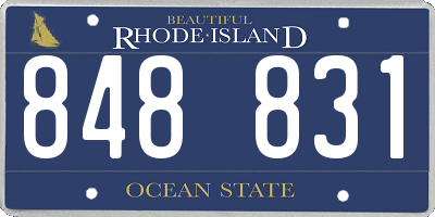 RI license plate 848831