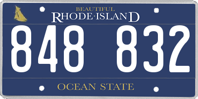 RI license plate 848832