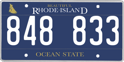 RI license plate 848833