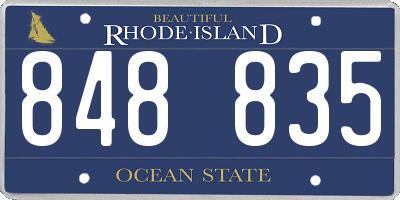 RI license plate 848835