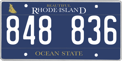 RI license plate 848836