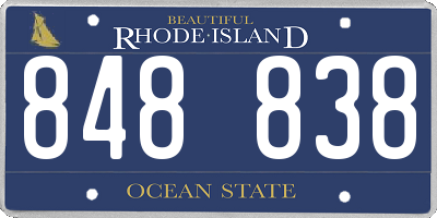 RI license plate 848838