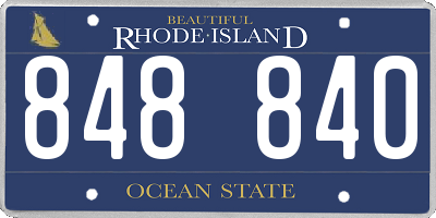 RI license plate 848840