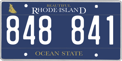 RI license plate 848841