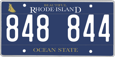 RI license plate 848844