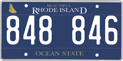 RI license plate 848846