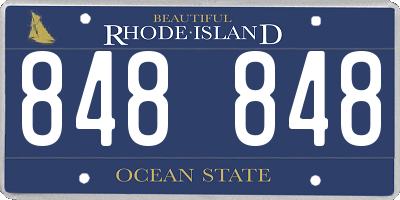 RI license plate 848848