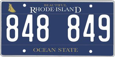 RI license plate 848849