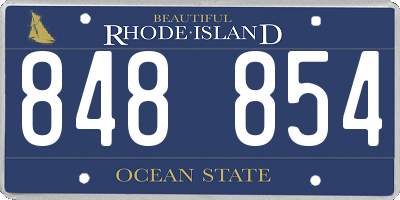 RI license plate 848854