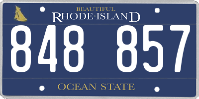 RI license plate 848857