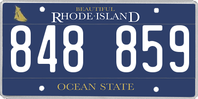 RI license plate 848859