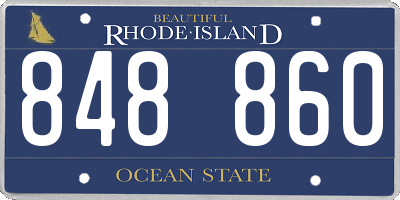 RI license plate 848860