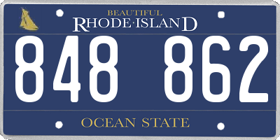 RI license plate 848862