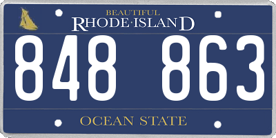 RI license plate 848863