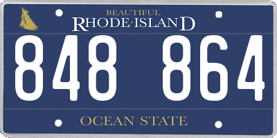 RI license plate 848864
