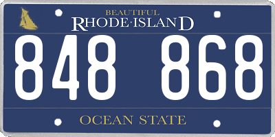 RI license plate 848868