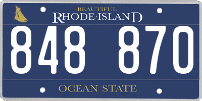 RI license plate 848870