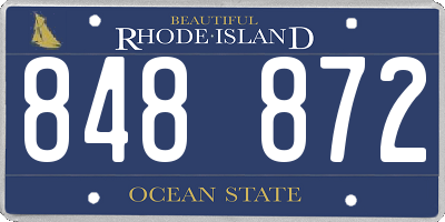 RI license plate 848872