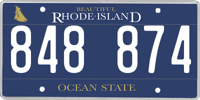 RI license plate 848874