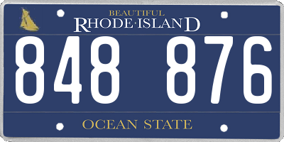 RI license plate 848876