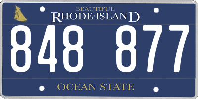 RI license plate 848877