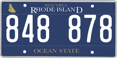 RI license plate 848878