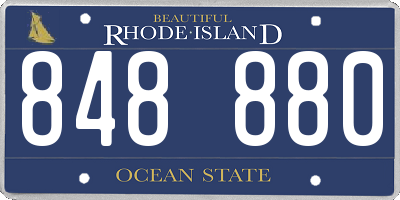RI license plate 848880