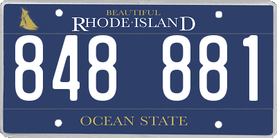 RI license plate 848881