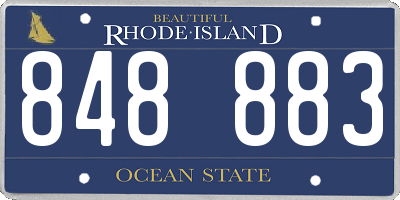 RI license plate 848883