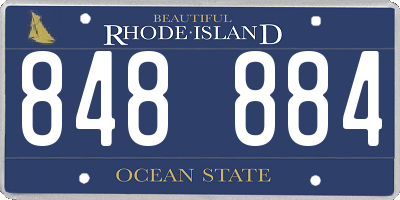RI license plate 848884