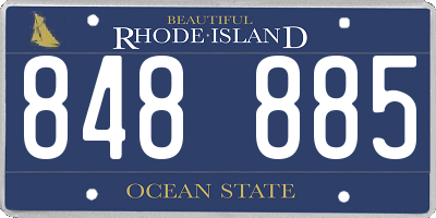 RI license plate 848885