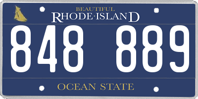 RI license plate 848889