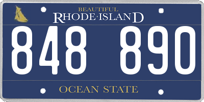 RI license plate 848890