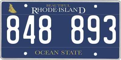 RI license plate 848893