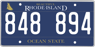 RI license plate 848894