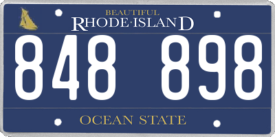 RI license plate 848898