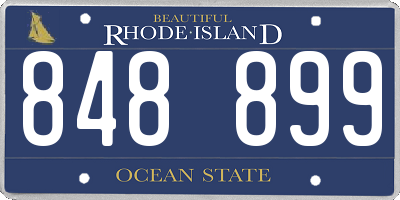 RI license plate 848899