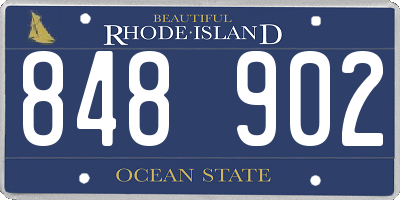 RI license plate 848902