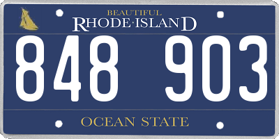 RI license plate 848903