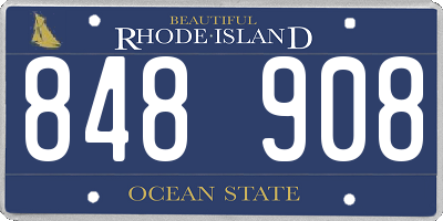 RI license plate 848908