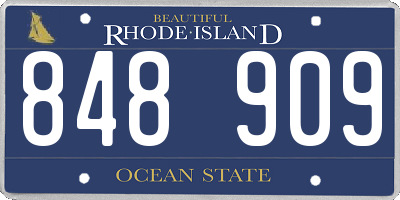 RI license plate 848909