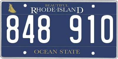 RI license plate 848910