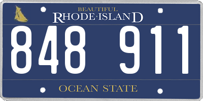 RI license plate 848911