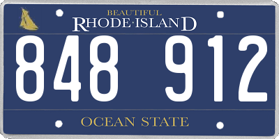 RI license plate 848912