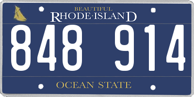 RI license plate 848914