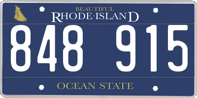 RI license plate 848915