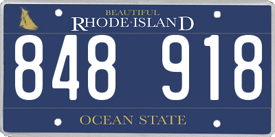 RI license plate 848918