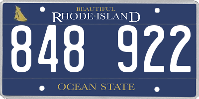 RI license plate 848922
